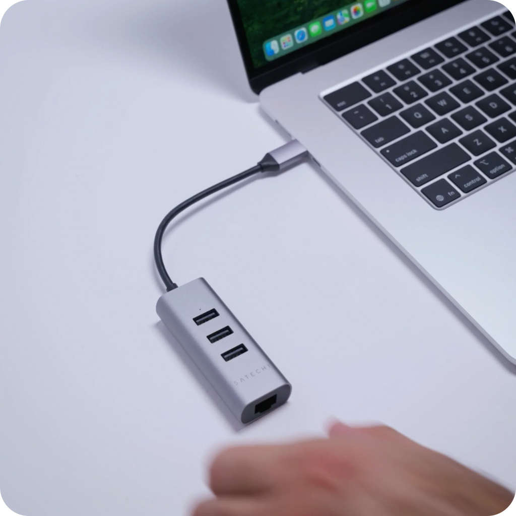 Type-C 2-in-1 USB Hub with Ethernet