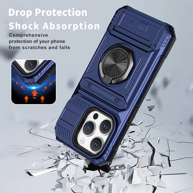 Magnetic Phone Cases for iPhone 18 Pro Max17 Pro Max 16 15 14 13 12 11 Pro Max Plus - 2-Card Holder 360° Magnetic Rotatable Ring Stand Kickstand,Military Grade Protection Heavy Duty Shockproof Protection Accessories for Devices Case for iphone 18 Pro Max